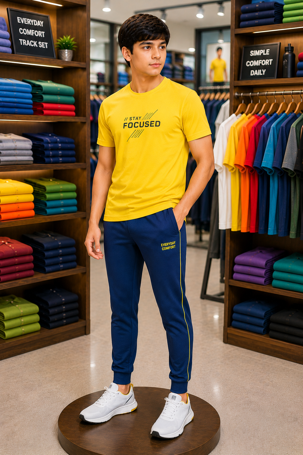 Cotton T-Shirt and Track Set