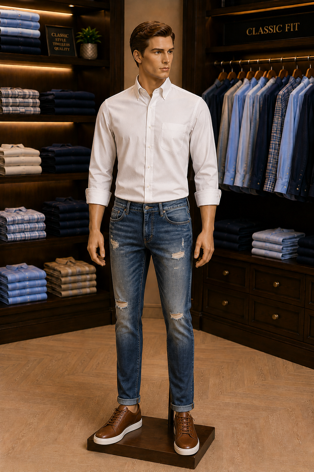 Rugged Distressed Jeans