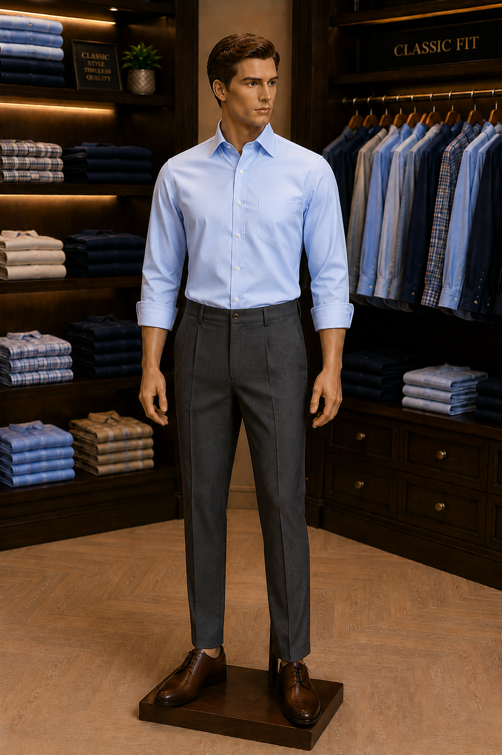 Wool-Blend Formal Pants