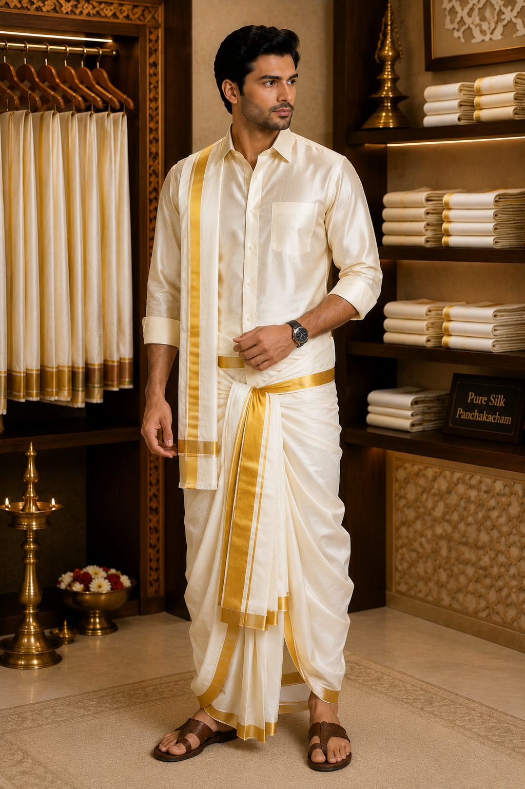 Silk Panchakacham Dhoti